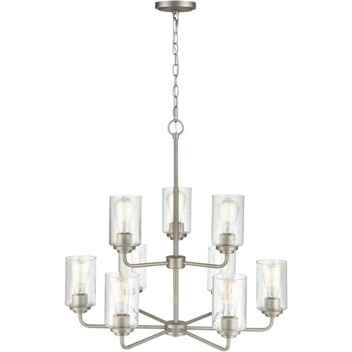 Moven 9 Light 28 inch Satin Nickel Chandelier Ceiling Light